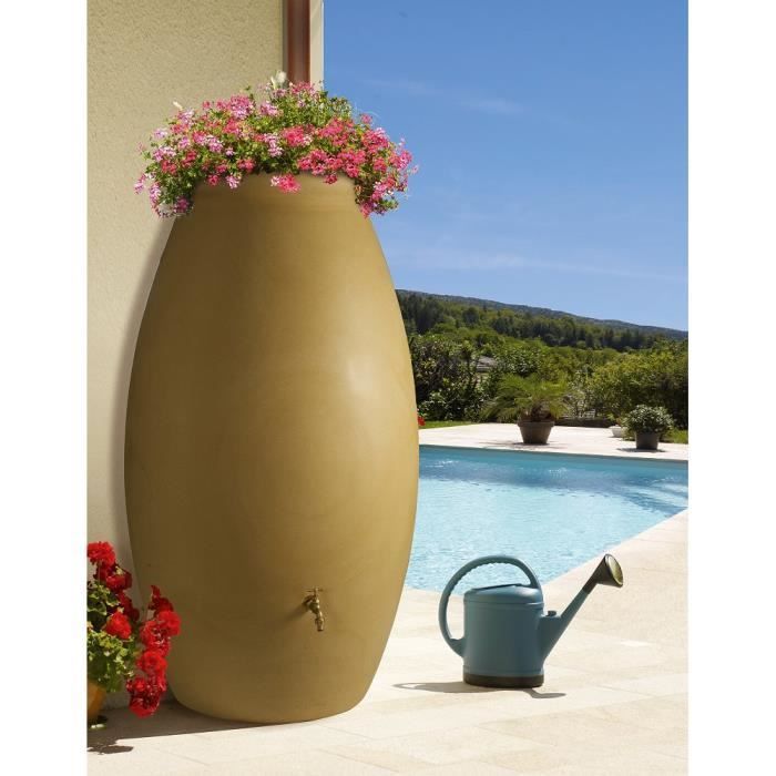 Rotationsgeformte Regentonne – BELLI – 1000 l – Beige