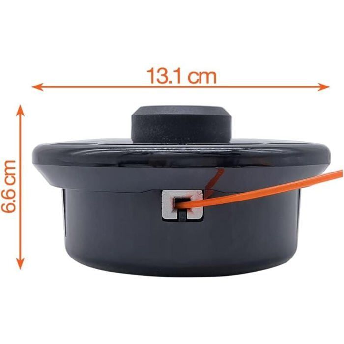 Cabezal de hilo para desbrozadora - Hilo de nailon doble - M10x1.25 - Apto para cortacéspedes y motores de gasolina.