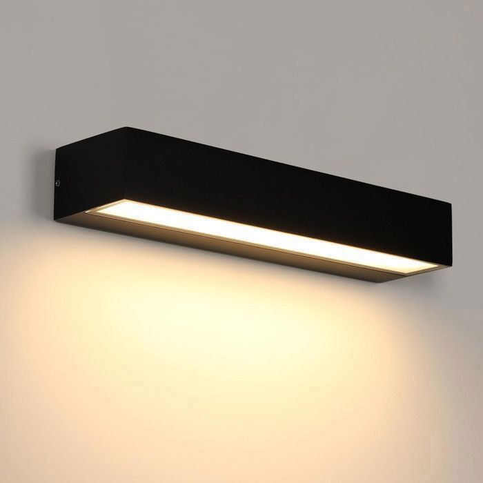 DELIPOP 16W 3000K LED-wandlamp voor buiten – Moderne rechthoekige zwarte ijzeren armatuur voor tuingevels en terrassen