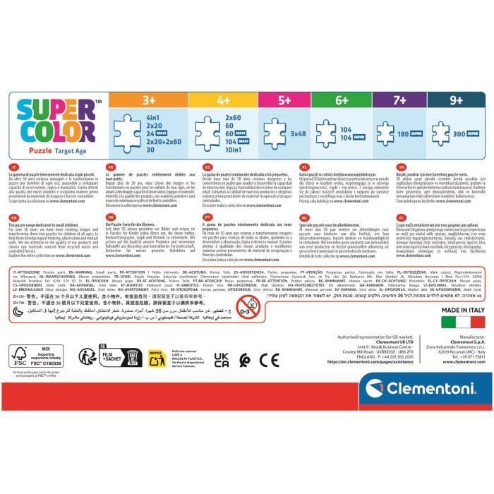Puzzle 4 en 1 Stitch, Pour enfants à partir de 3 ans, Thème dessins animés, CLEMENTONI