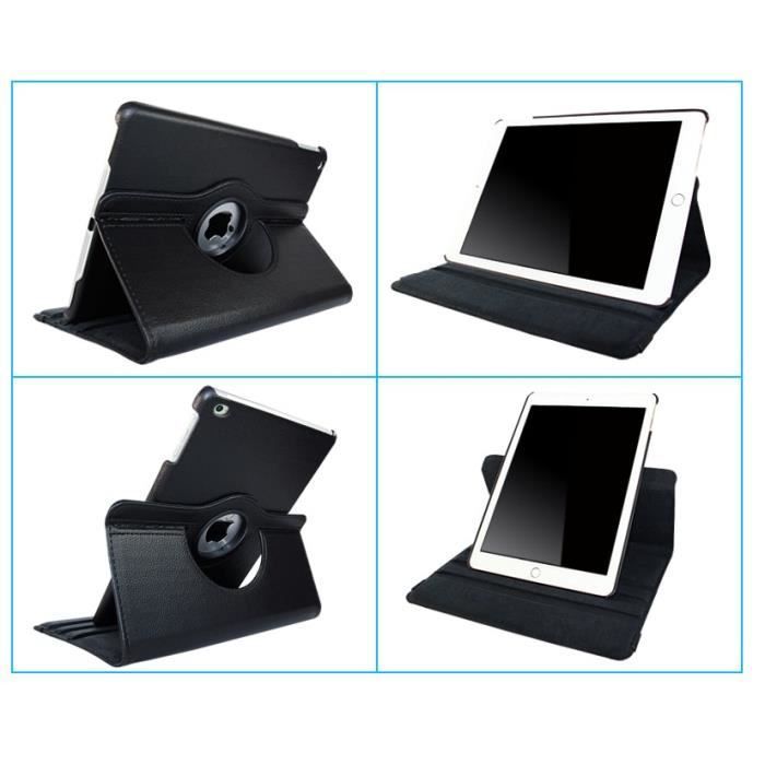 360° Rotating Case - Phonillico - iPad 9/8/7 - 10.2 inch - Black - Multi-position