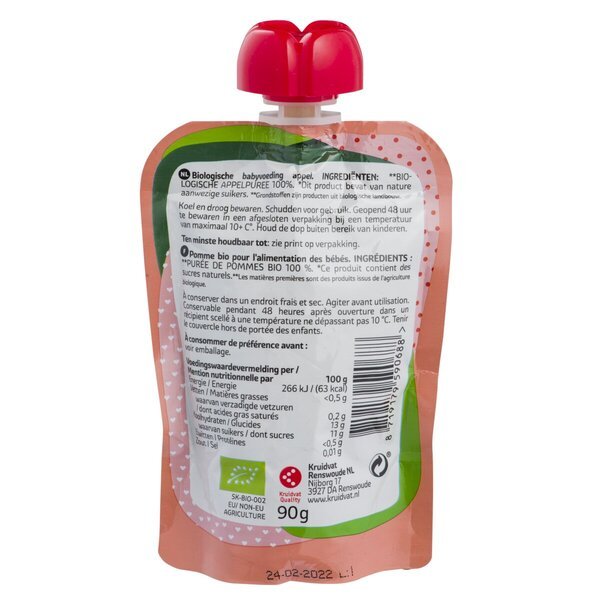 Kruidvat 6+M Organické jablkové lisovacie vrecko<br>90g