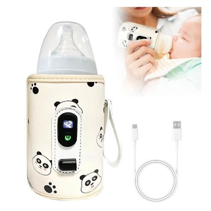 Portable Baby Bottle Warmer, USB Baby Bottle Warmer with Digital Display, 21 Temperature Settings, Car Baby Bottle Warmer, Travel Baby Bottle Warmer