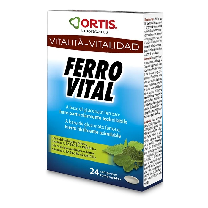 FERROVITAL PLUS Ortis Laboratoires Ferro Vital Plus ijzersupplement 24 tabletten