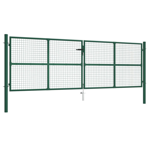 Furtka ogrodowa Zielony 390 x 125 cm Stal vidaXL