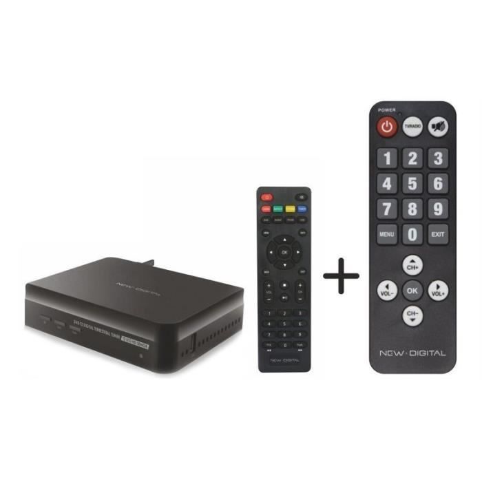 Digital Digital Digital TV Decoder - DVB-T2/T - Black - 2 Remote Controls - HD/SD