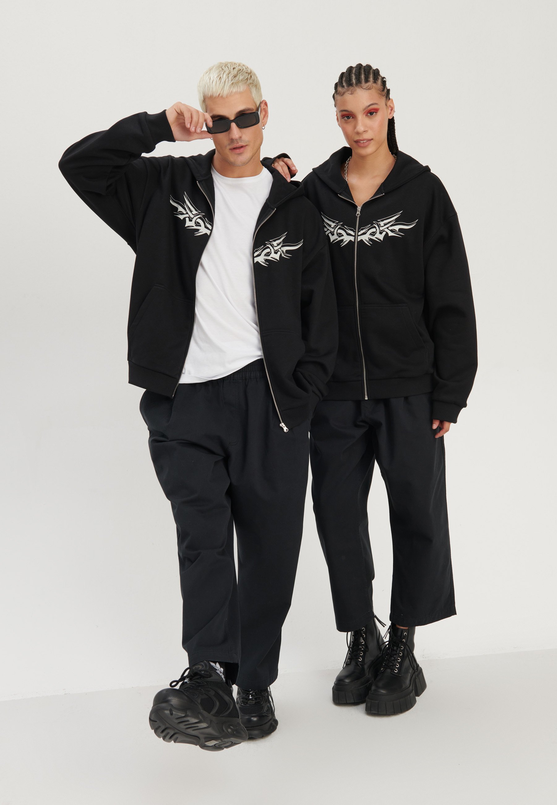 YOURTURN UNISEX - Sweatshirt met rits - zwart