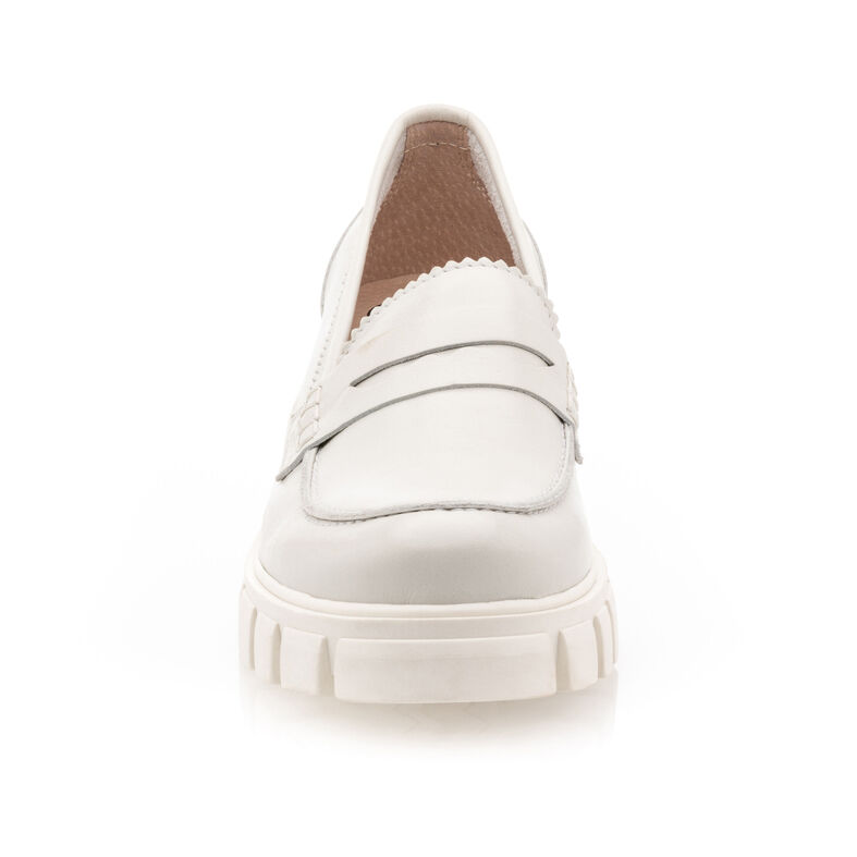 Weiße Damen-Loafer/Bootsschuhe