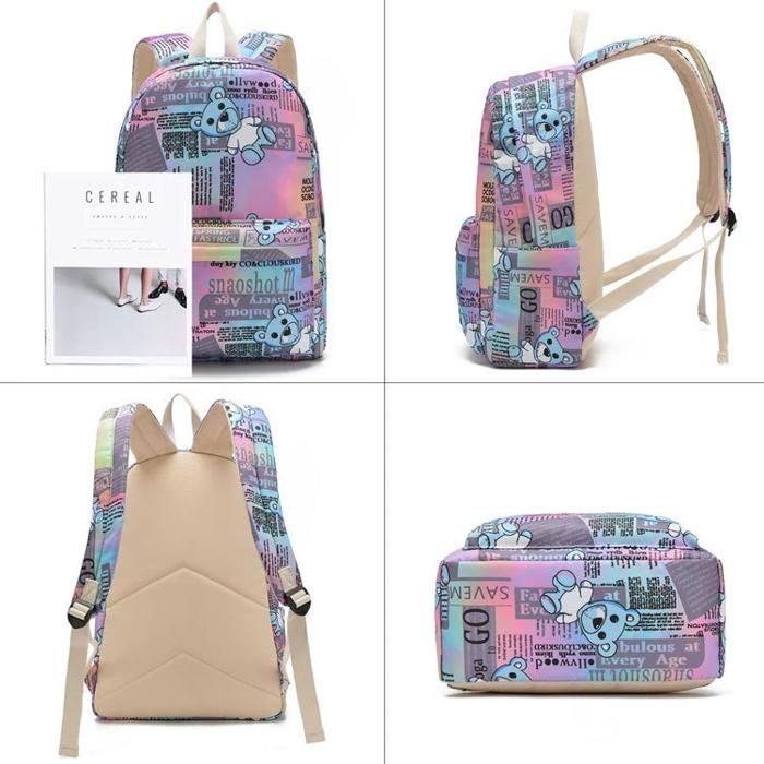Lot de 3 Cartable fille garcon Primaire XJYDNCG Sac a Dos Enfant - 30x19x43cm - Violet
