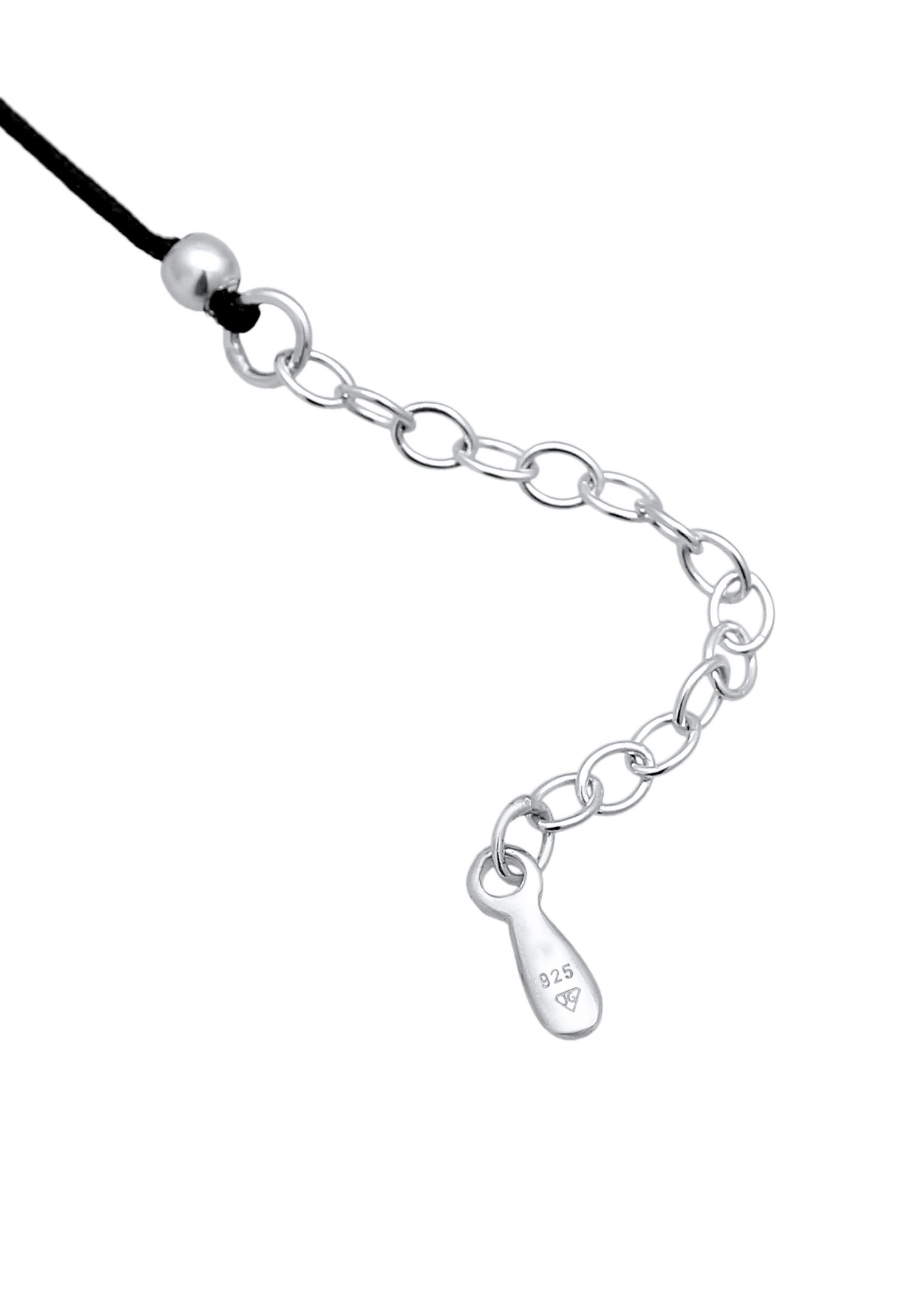 Elli Femmes choker en nylon avec cristal en argent sterling 925
