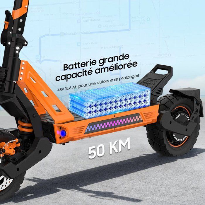 Trottinette Electrique TUNO NT3Pro 1200W Avec APP Vitesse Max. 50km/h Autonomie 40-50km 48V15.6Ah Pneus 10 Pouces 4 Modes Pliable