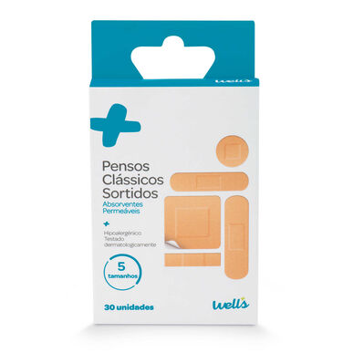 Wells Classic -teippilaastarit, lajitelma, 30 kpl, 30 kpl