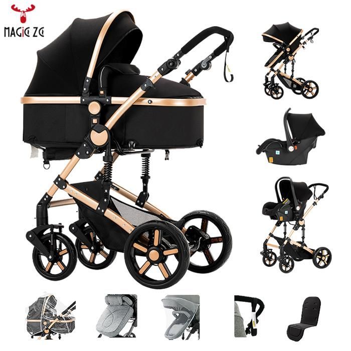 Poussette 3 en 1 Magic ZC Poussette bebe Poussette cosy voyag Poussette pour nouveau-né Poussette trio avec nacelle pliable un clic