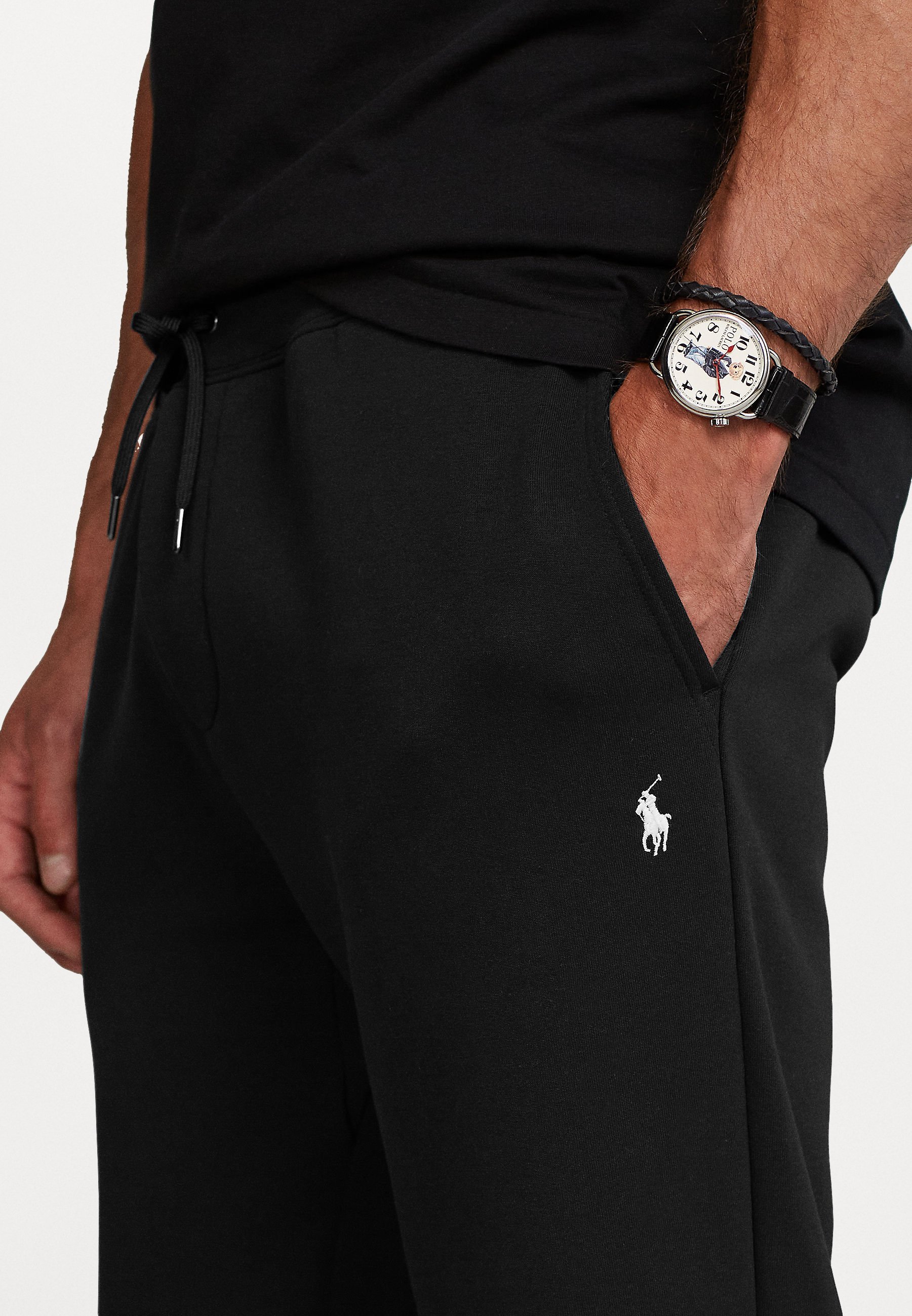 TEPLÁKOVÉ KALHOTY - DOUBLE-KNIT - black/white Polo Ralph Lauren