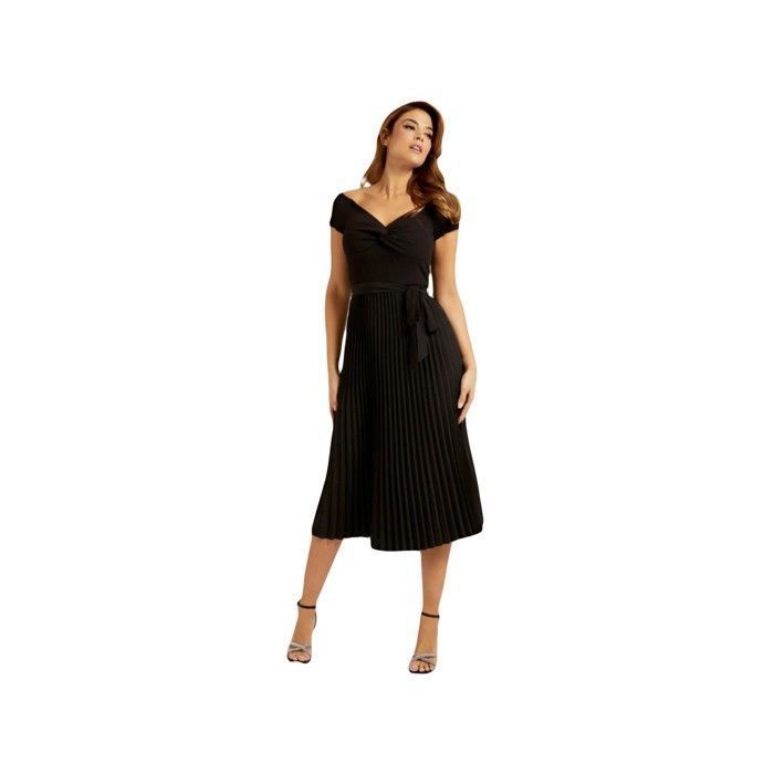 Vestido Guess para mujer: elegante y original, de algodón negro.