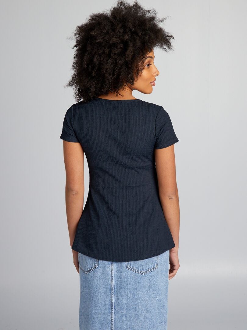 Camiseta de enfermería con relieve - Azul