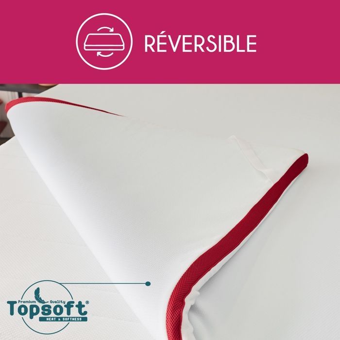 Surmatelas - MY LOVELY BED - 90x190/200cm - Déhoussable - 5cm d'épaisseur - Mousse à mémoire de forme