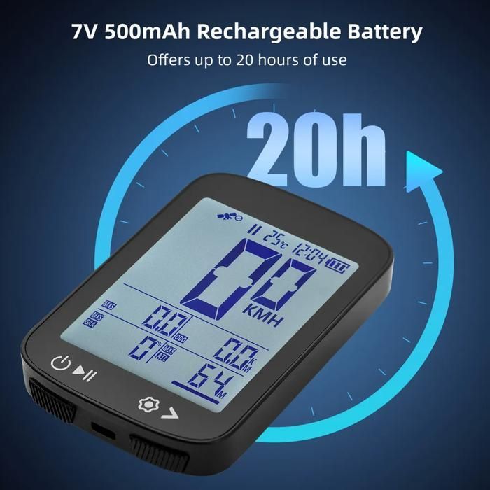 High Clarity 5-Star Wireless GPS Bike Computer with BeiDou, GLONASS, Galileo, QZSS, and YYV