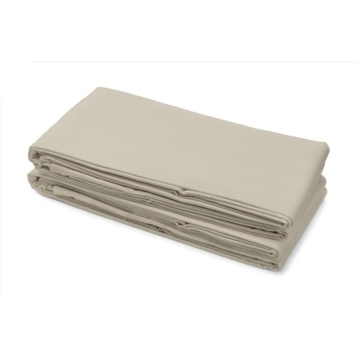 Sábana plana - HOME LINGE PASSION - HP72098 - 82 g microfibra - 180 x 290 cm - Beige marfil