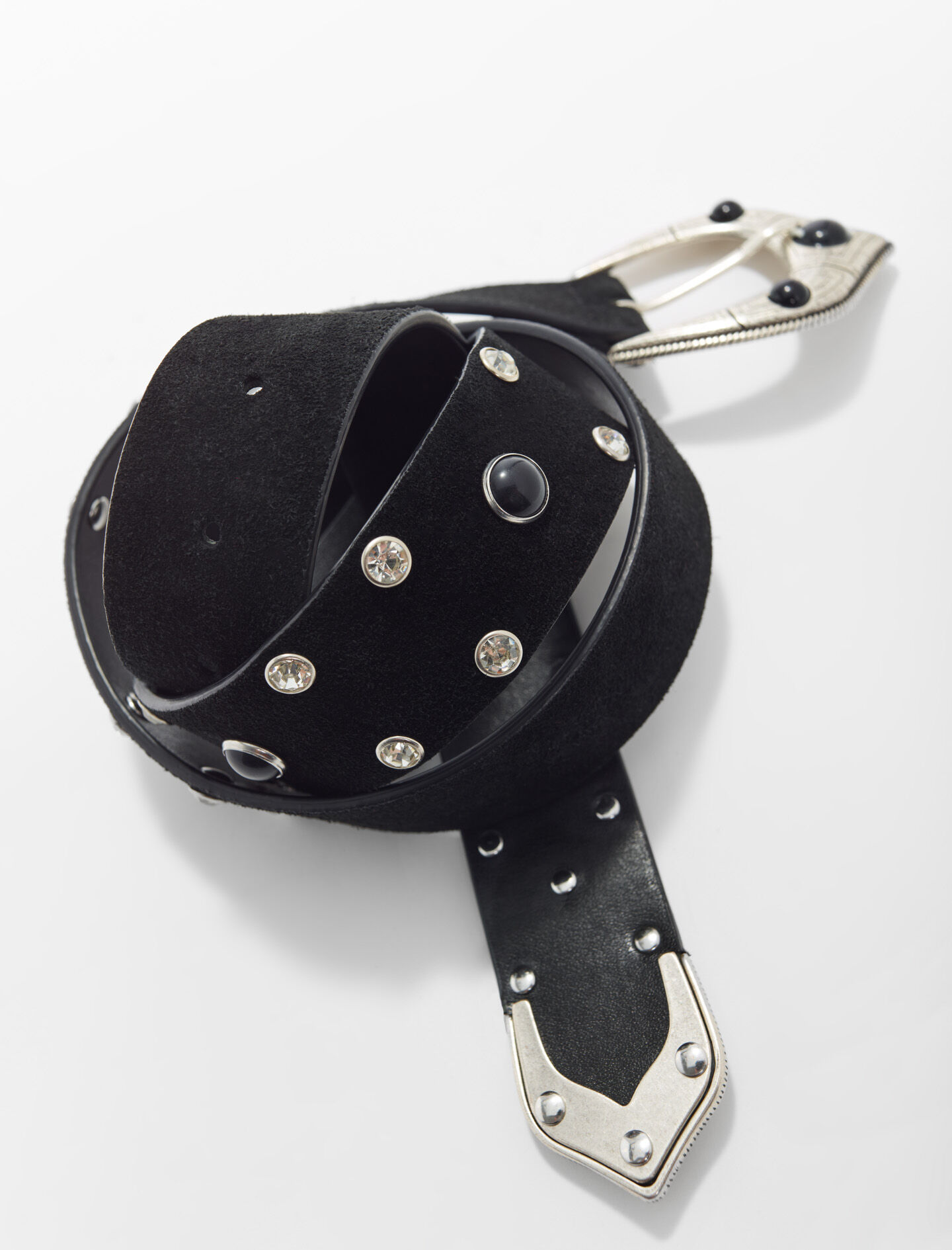 Berberstijl suède leren riem - Zwart