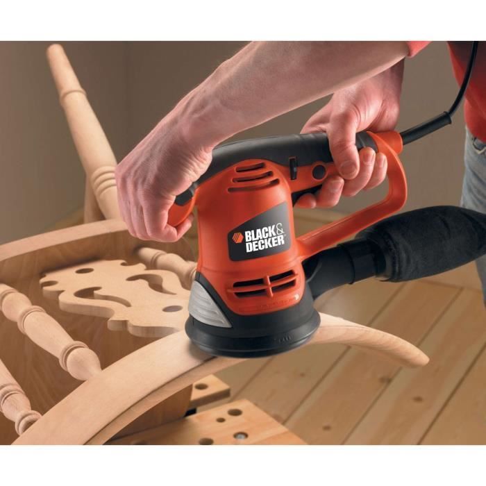 Corded random orbital sander - BLACK+DECKER - KA191EK-QS - 480W - 125mm - 3 sanding discs + carrying case