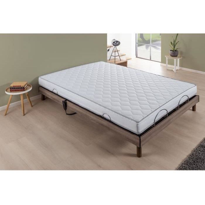Conjunto de relajación eléctrico COMFORT: colchón + base de cama - 140x200 cm - Espuma - DEKO DREAM Samba