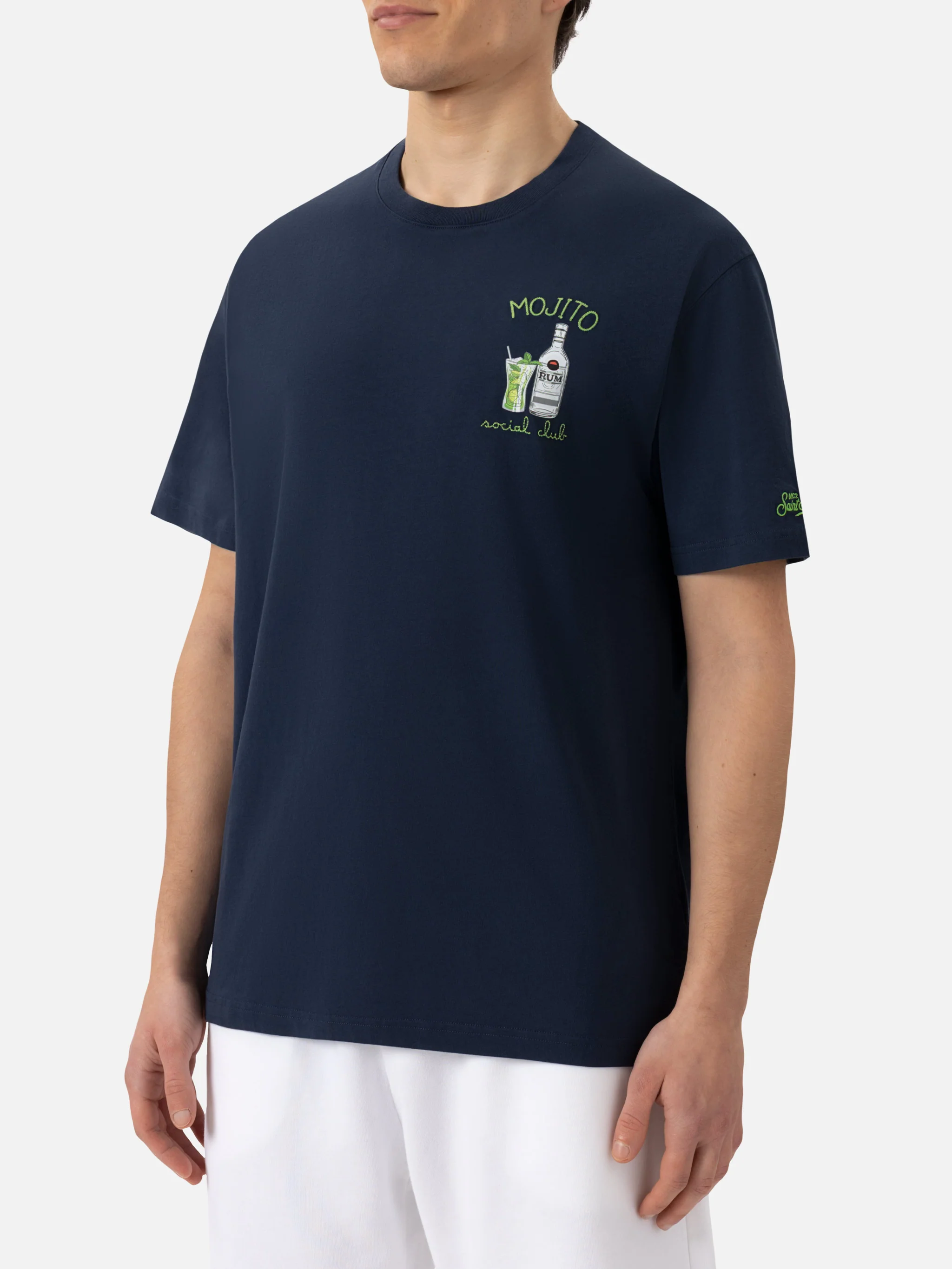 T-shirt Man in cotone organico con ricamo Mojito social club