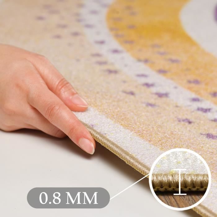 Tapis de chambre d'enfant - SIMPEX - Design arc-en-ciel - Lavable - Crème - Mixte