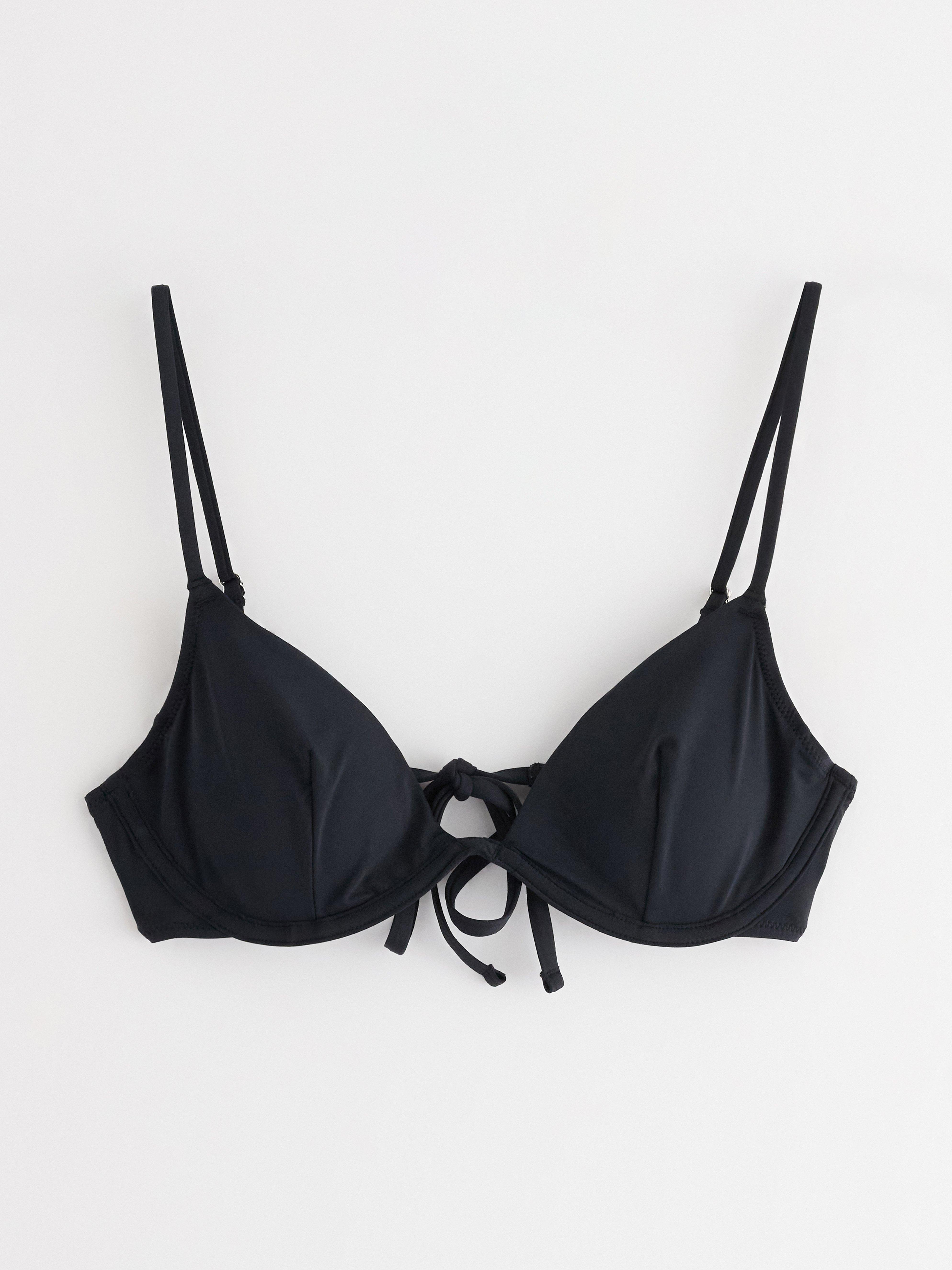 Top de bikini con aros negro