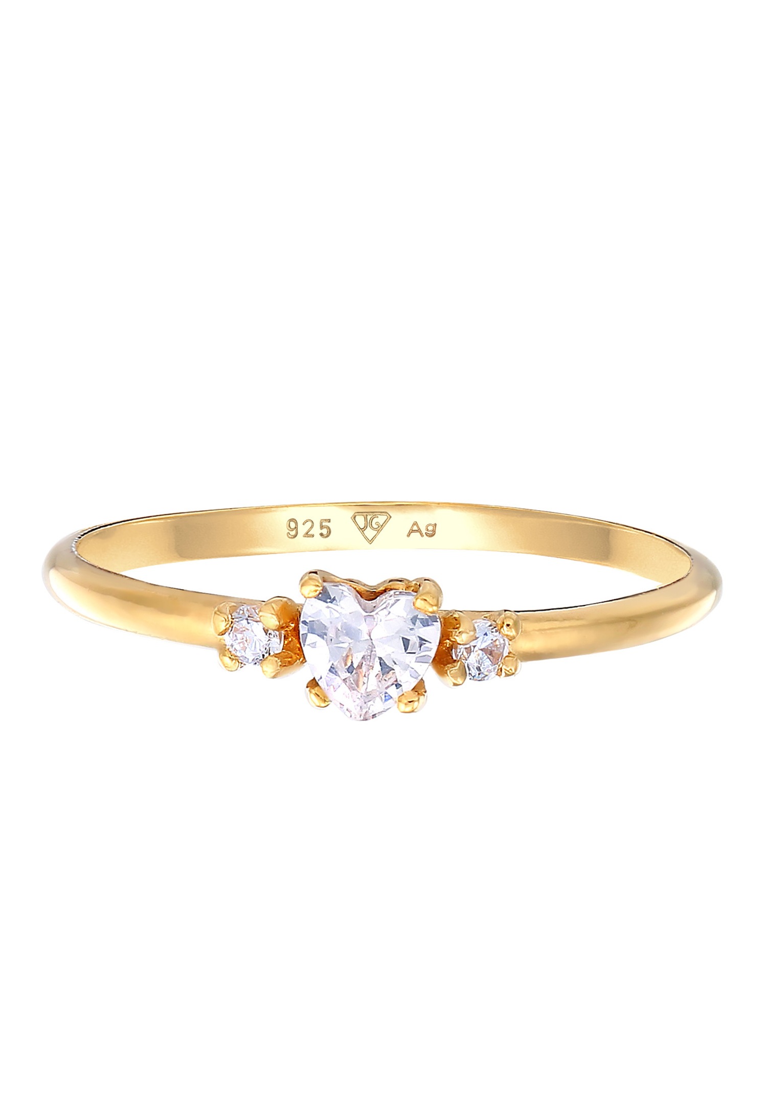 Elli Femmes Bague de fiançailles Cœur avec cristal de zirconium en argent sterling 925