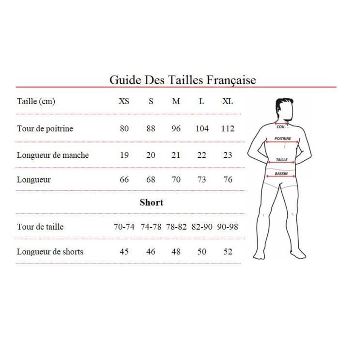 Conjunto deportivo para hombre - Marca - Modelo - Secado rápido - Transpirable - Fútbol de verano Fitness