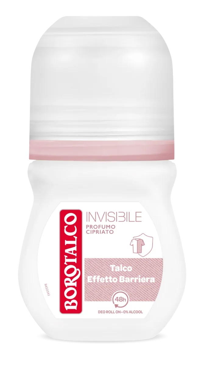 BOROTALCO Déodorant roll-on invisible rose 50 ml, 48 h
