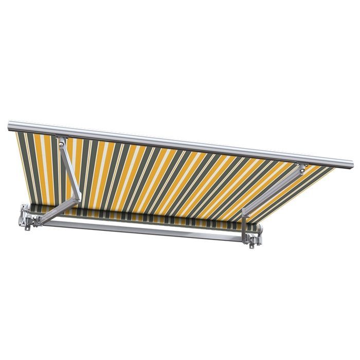 Toldo manual monobloque de 3,6 x 3 m para terraza - Gris amarillo