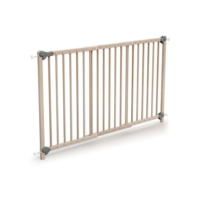 WEBABY - LOKEE Extendable Wooden Baby Safety Gate, Raw Beech - Ultra-extendable 150cm