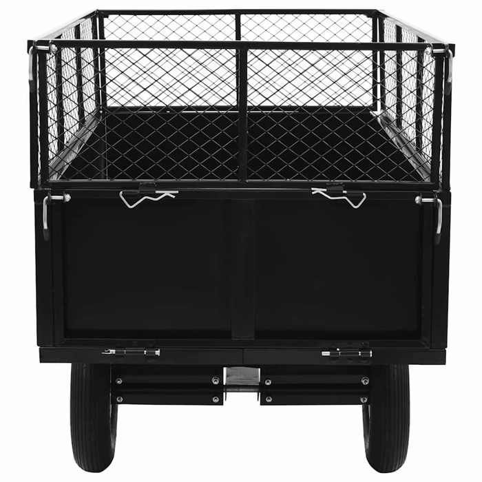 Remolque basculante - vidaXL - 300 kg - Acero - Negro - 153x77x103 cm
