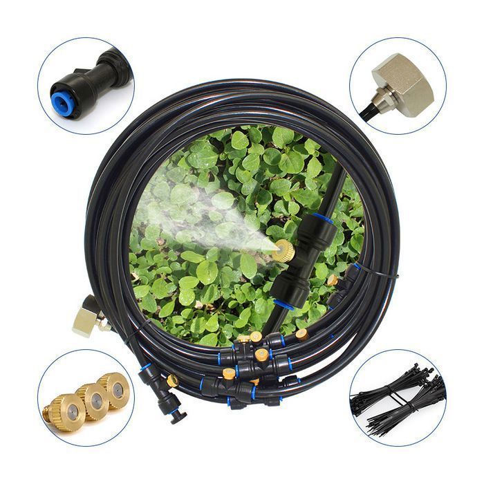 Kit d'irrigation Système de brumisation 12M Brumisateur Exterieur système d'irrigation Multicolore BRUMISATEUR D'EXTERIEUR