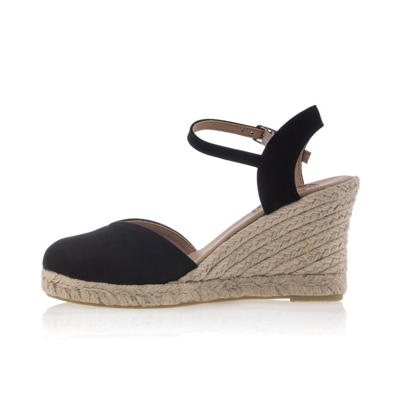 Zwarte espadrilles voor dames met touwzolen
