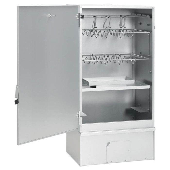 Horno ahumador para barbacoa vidaXL con virutas de madera 44,5x29x83 cm 364746