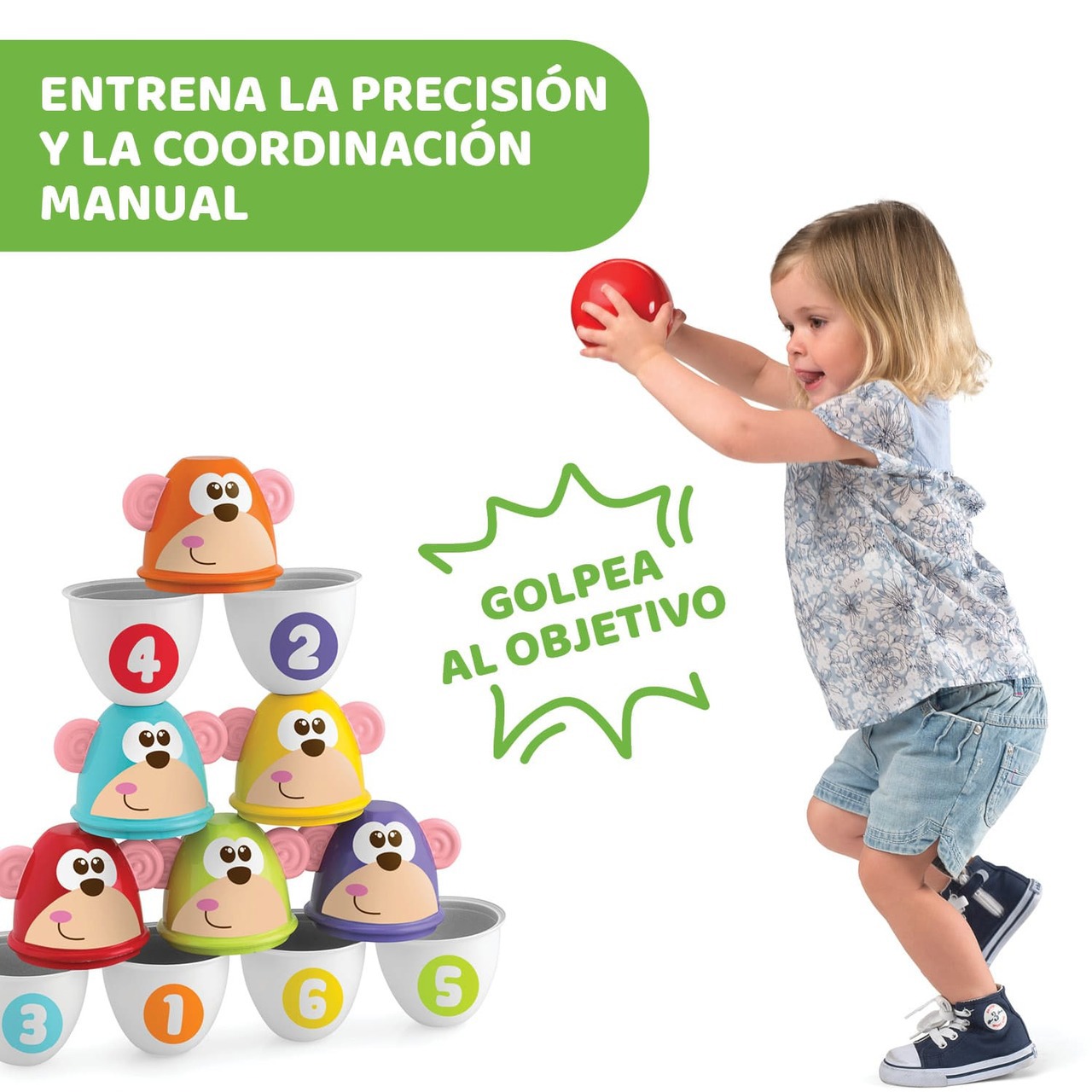 Bolos apilables Monkey Strike
