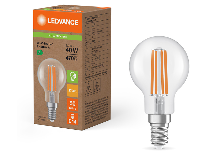 Żarówka LED Kulka E14 2,2W z ciepłą barwą światła