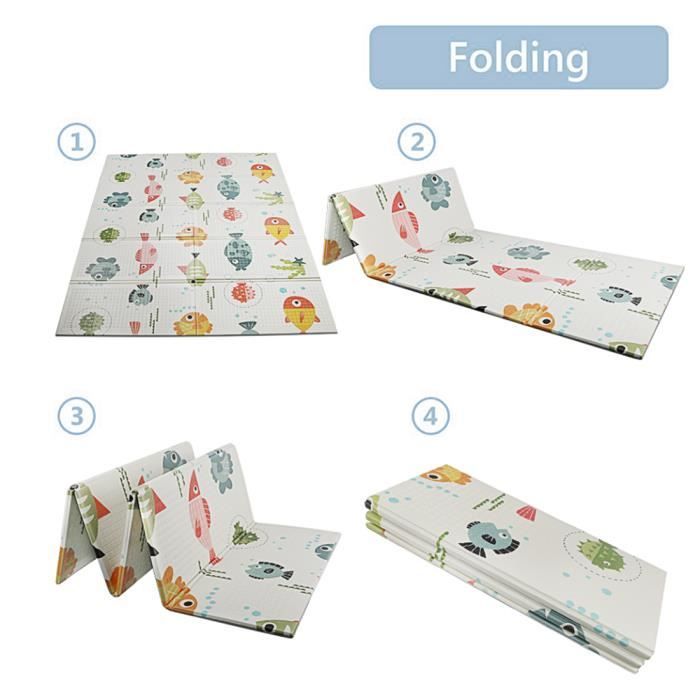 Tappetino da gioco reversibile TOP per bambini, 2*1,8 m, pieghevole, impermeabile, bifacciale.