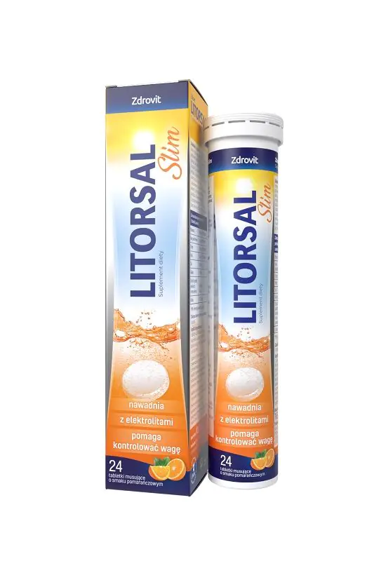 Zdrovit Litorsal Slim, Smak pomarańczowy, Tabletki musujące