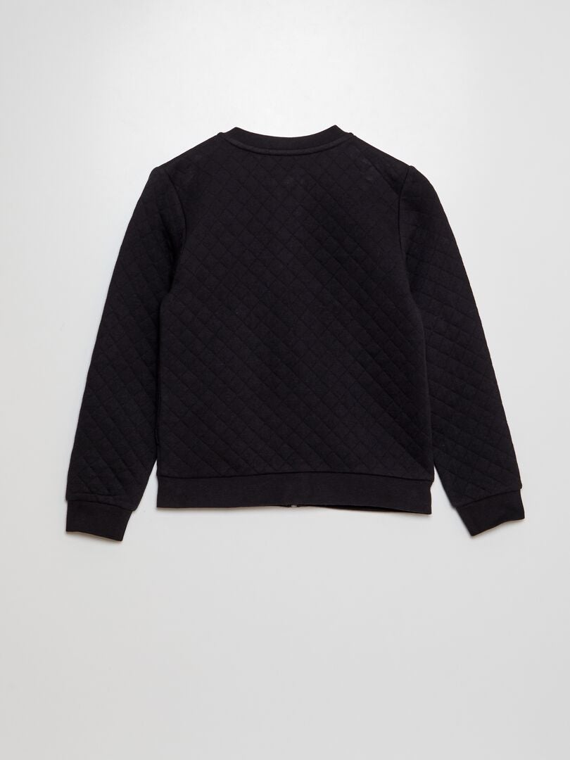 Trui met ritssluiting van jersey - Zwart