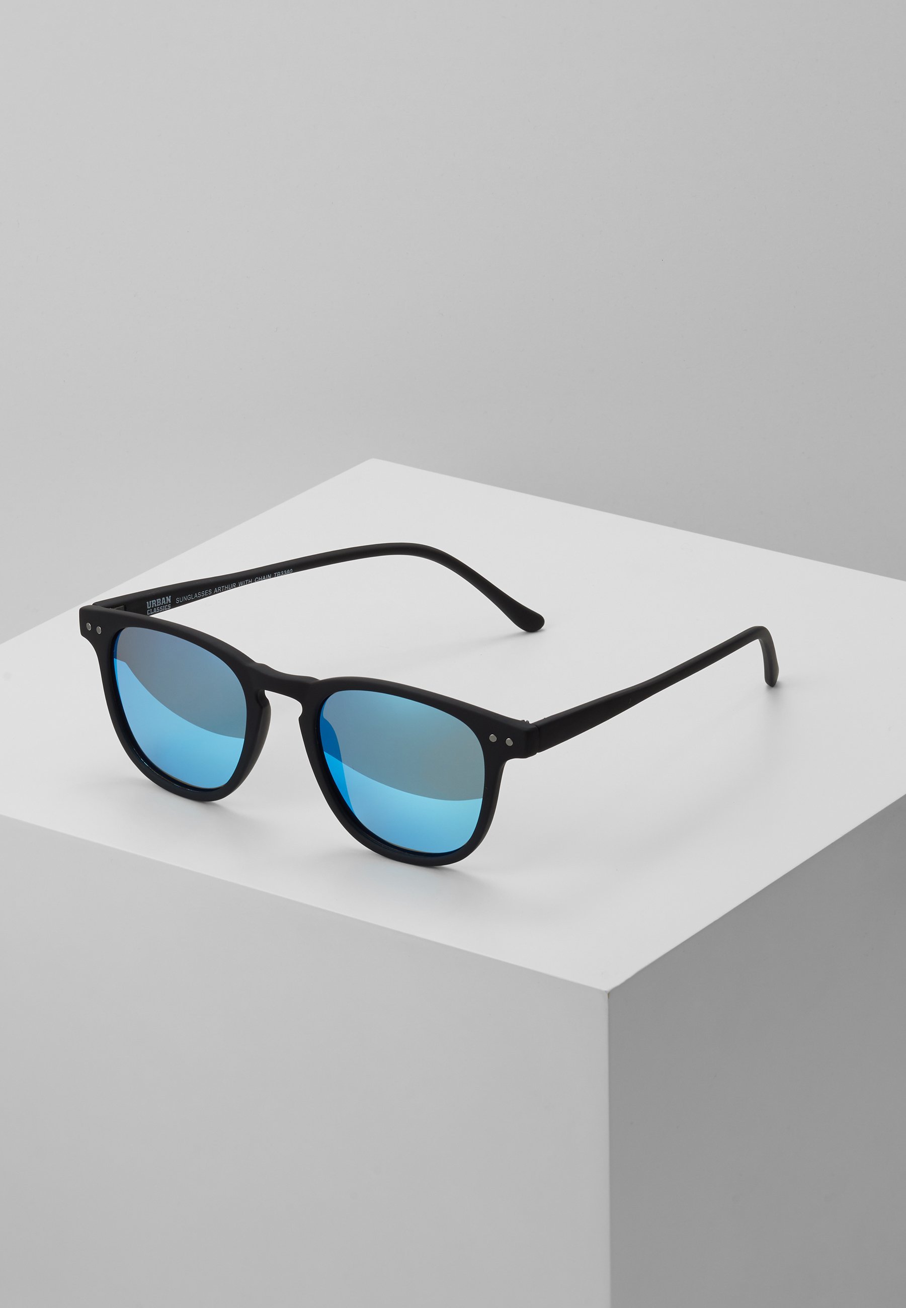 Urban Classics ARTHUR MET KETTING - Zonnebril - zwart/blauw
