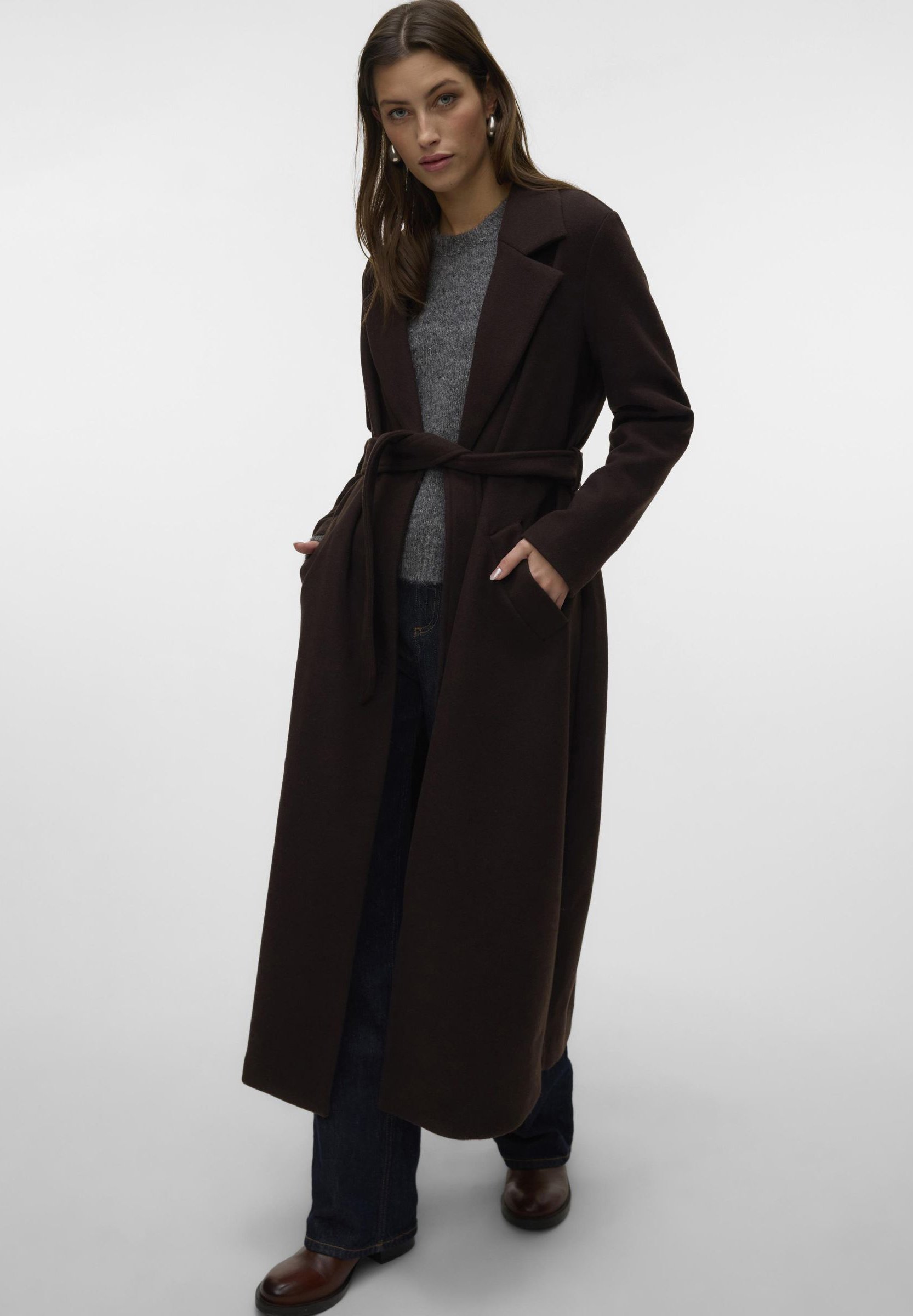 Vero Moda VMFORTUNEAYA LONG - Manteau classique - Gâteau au chocolat