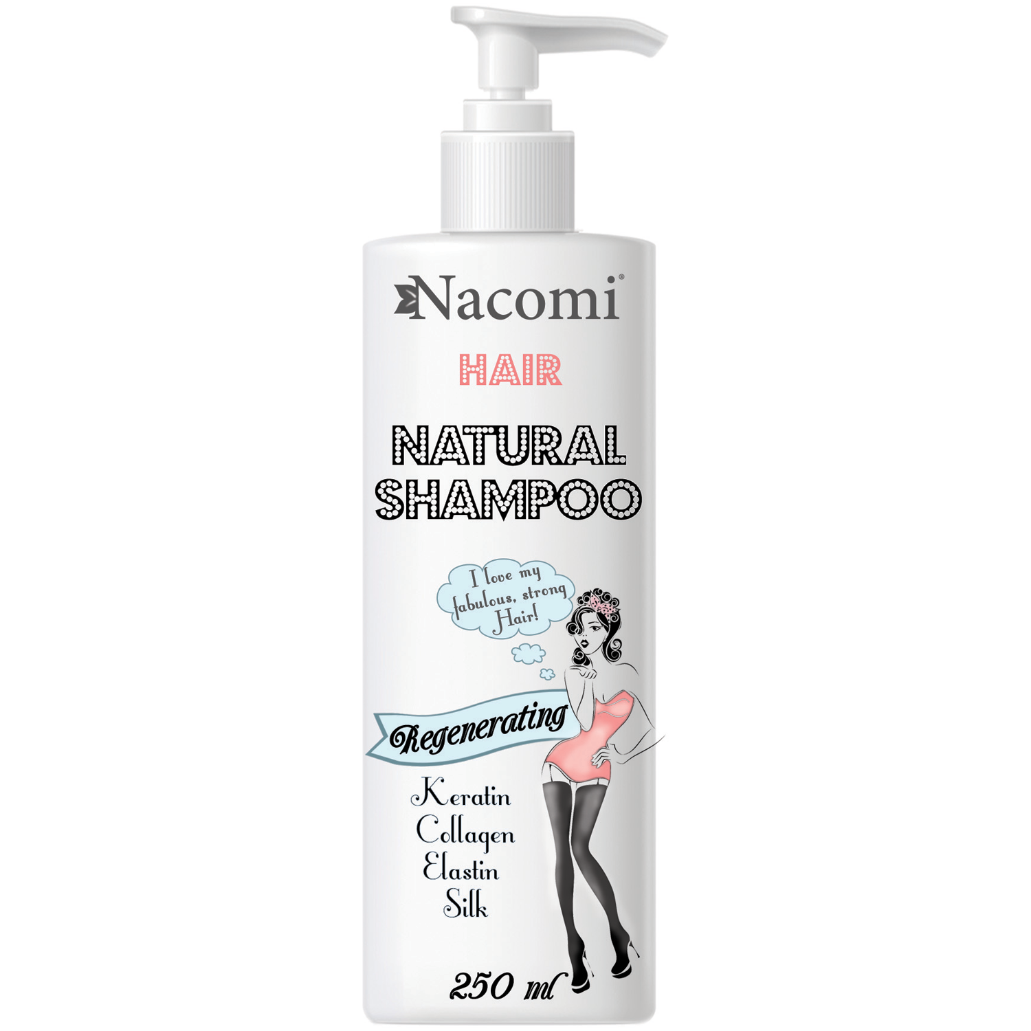 Nacomi atjaunojošais šampūns plāniem, vājiem matiem 250ml