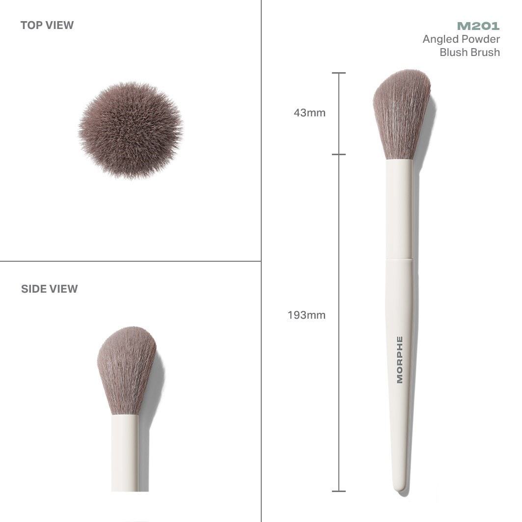 Štetec na lícenku Morphe M201, šikmý štetec na púdrovú lícenku – 1 kus