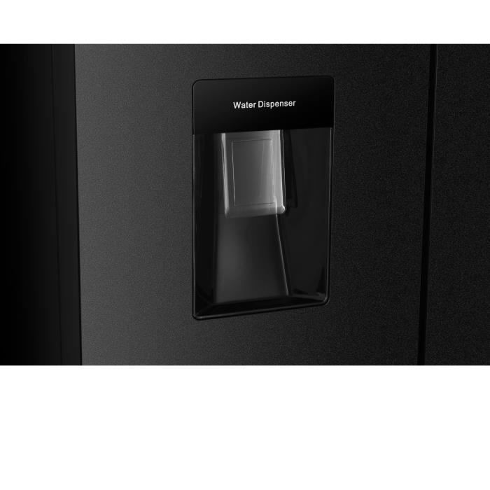 Koelkast met 4 deuren en waterdispenser - 464 liter - Total No Frost - B79 cm x H180 cm - Zwart - Energieklasse D