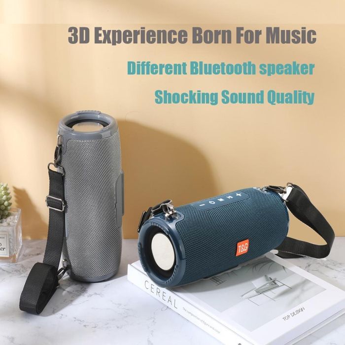 Enceinte Bluetooth Portable Haute Puissance Etanche Avec Support FM et Carte TF Bleu YONIS