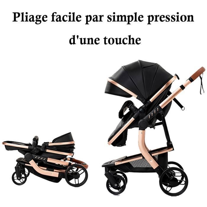 Carrinho de Bebê Magic ZC, Carrinho 3 em 1, Sistema de Viagem, Carrinho Dobrável, Carrinho de Viagem Confortável, Couro PU, Bolsa, Canguru para Bebê (0-3 anos)